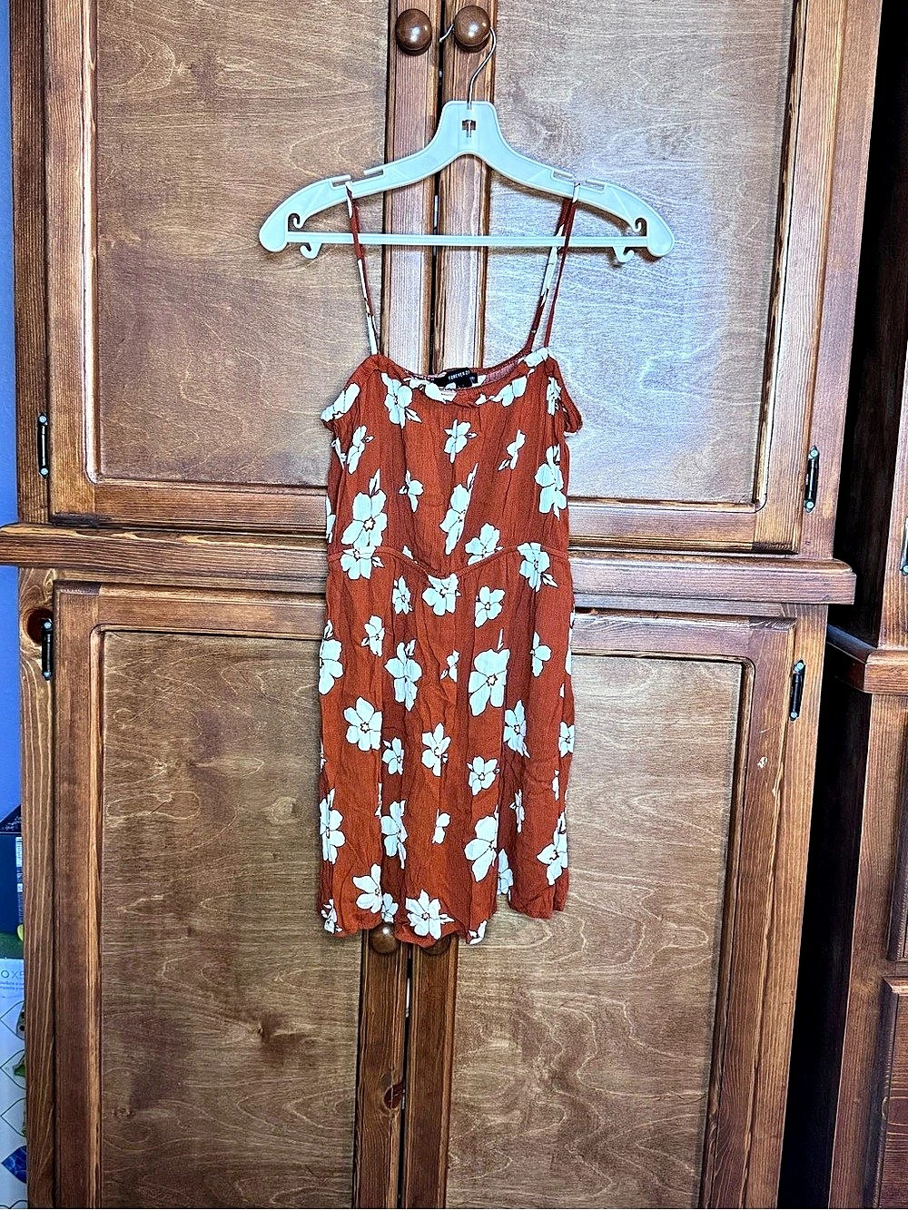 Forever 21 Floral Mini Dress in Brown & White Size Small Like New